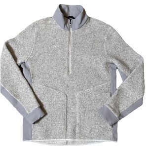 Lululemon Mens Tundra Trek Half Zip Wool Blend Sherpa Fleece Gray Sz M Outdoor